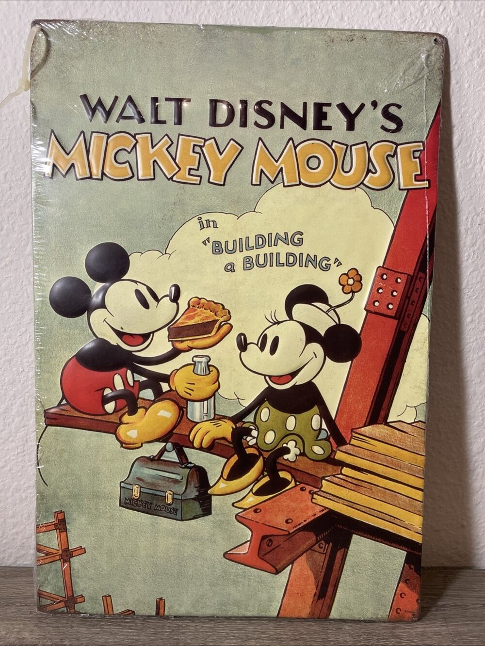 Disney Open Road Brands "Building a Building" Mickey and Minnie Metal Sign 3D